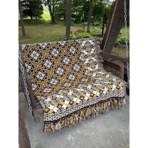 Cotton Woven Throw Blanket Double Face Moroccan Pattern 94x62"